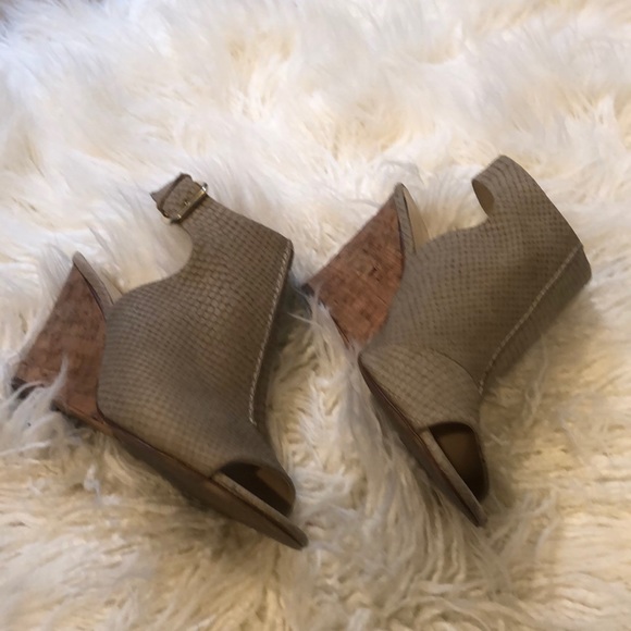 Nine West Shoes - Nine West perforated leather cork heel wedges